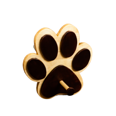 Suporte de parede em forma de pata de animal em madeira com gancho