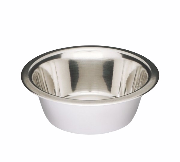 Tigela de aço inoxidável simples e brilhante