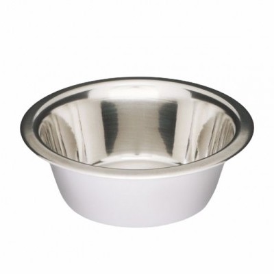 Tigela de aço inoxidável simples e brilhante