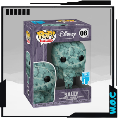 Caixa Funko Pop! Disney Art Series Sally número 08 em vinil azul com padrão