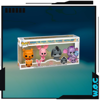 Conjunto de bonecos Funko Pop! Winnie the Pooh, Piglet, Eeyore e Heffalump em caixa