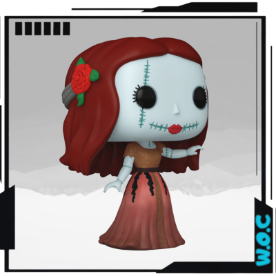 Boneco Funko Pop Sally de O Estranho Mundo de Jack com cabelo e vestido rosa