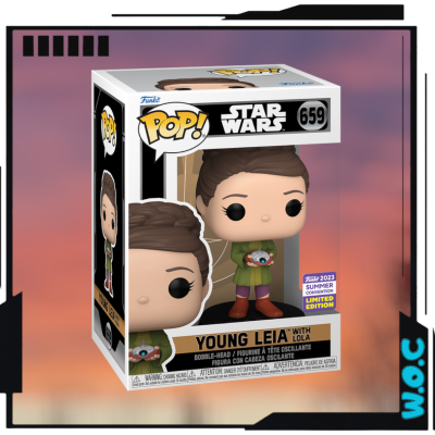 Funko Pop! Star Wars Young Leia 659 com Lola em caixa