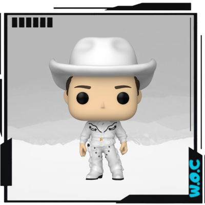 Figura Funko Pop de cowboy com roupa branca e chapéu branco