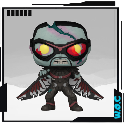 Figura Funko Pop Vulture com asas vermelhas e rosto azul cicatrizado