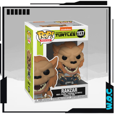 Figura Funko Pop! Rahzar da coleção Teenage Mutant Ninja Turtles na caixa.
