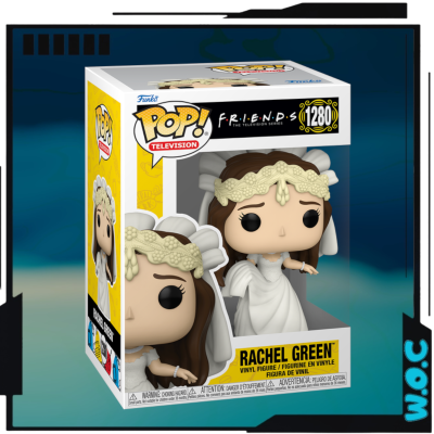 Funko Pop Rachel Green vestido de noiva Friends na embalagem