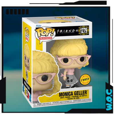 Figura Funko Pop! da Monica Geller da série Friends com número 1279 na embalagem