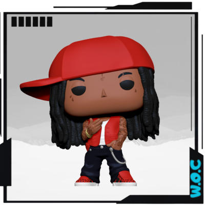 Funko Pop boneco com boné vermelho e dreadlocks