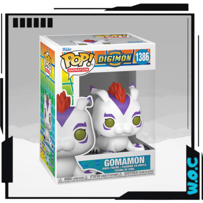 Boneco Funko Pop! Digimon Gomamon em caixa transparente