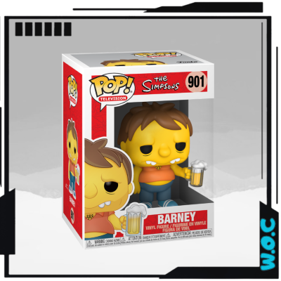 Figura Funko Pop! Barney dos Simpsons com caneca de cerveja na caixa