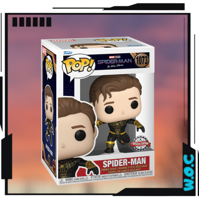 Figura de vinil Pop! Spider-Man em traje negro dentro de caixa com janela