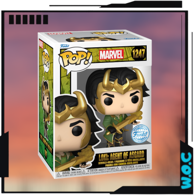 Funko Pop! Marvel de Loki: Agent of Asgard na caixa oficial