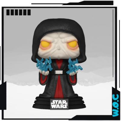 Figura colecionável Star Wars Funko Pop com capuz preto e olhos amarelos