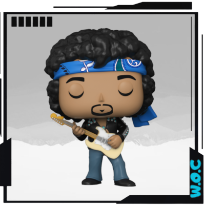 Figura Funko Pop de músico com guitarra e bandana azul