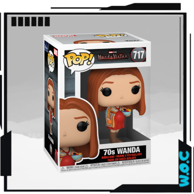 Figura Funko Pop! 70s Wanda com roupa colorida na caixa