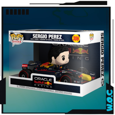 Figura Funko Pop de Sergio Perez com carro Oracle Red Bull Racing