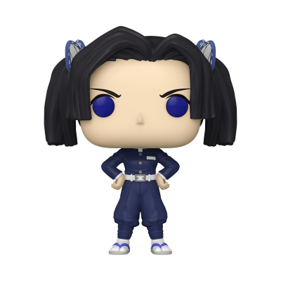 Figura Funko Pop personagem cabelo preto fita azul uniforme azul e branco