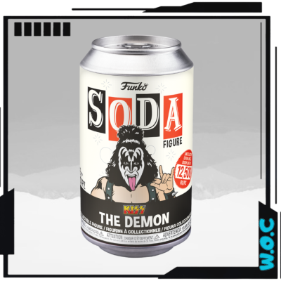 Lata Funko Soda 'The Demon' com imagem de personagem e texto colorido