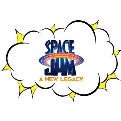 Logótipo do filme Space Jam A NEW LEGACY em fundo preto