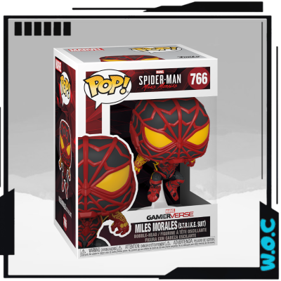 Funko Pop Spider-Man Miles Morales 766 com máscara vermelha e olhos amarelos