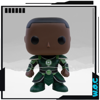 Figura Pop Funko do Lanterna Verde em vinil com roupa verde e símbolo no peito