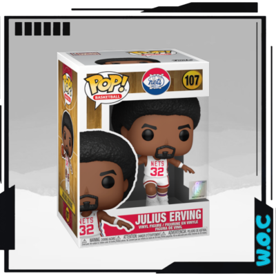 Figura Funko Pop! Julius Erving com uniforme dos Nets na caixa