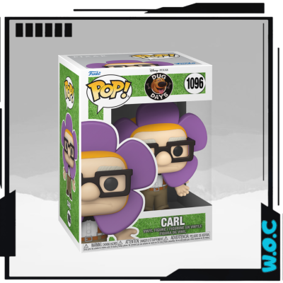 Figura Pop! vinyl Carl com chapéu amarelo e óculos pretos