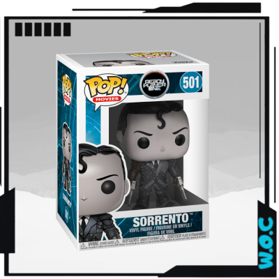 Figura de vinil Pop! Movies Sorrento, caixa transparente com texto
