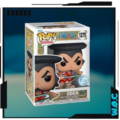 Caixa com figura Funko Pop! Oden da série One Piece em vinil