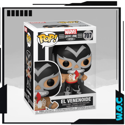 Funko Pop! Marvel Lucha Libre 707 El Venenoide em caixa de acrílico transparente