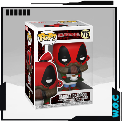 Figura Funko Pop Barista Deadpool nº 775 na sua caixa