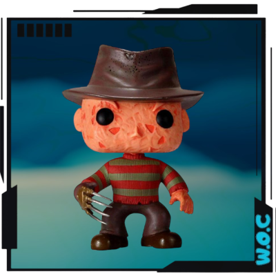 Figura Pop Freddy Krueger com rosto queimado e chapéu castanho