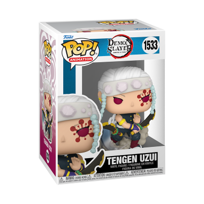 Figura Funko Pop de vinil do personagem Tengen Uzui Demon Slayer na caixa
