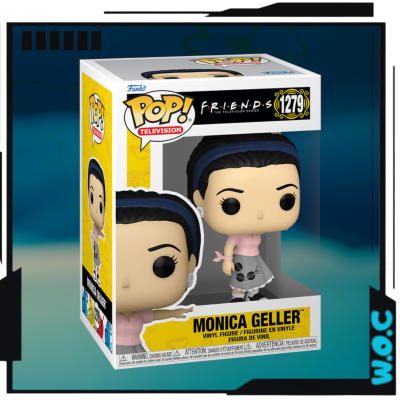 Funko Pop! vinyl da personagem Monica Geller da série Friends na sua caixa original