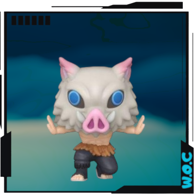 Figura Funko Pop de personagem com máscara de javali e calças pretas