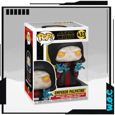 Figura Funko Pop Emperor Palpatine Star Wars 433 na embalagem