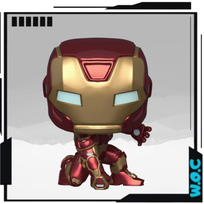 Figura Funko Pop do Homem de Ferro vermelho e dourado ajoelhado