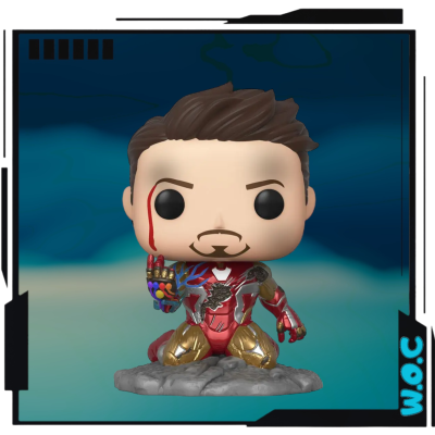 Figura colecionável tipo Funko Pop do Homem de Ferro com Manopla do Infinito