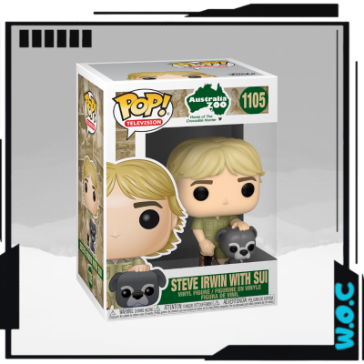 Figura Funko Pop! Steve Irwin com filhote de coala na caixa