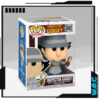 Figura Funko Pop Inspector Gadget com lupa em caixa