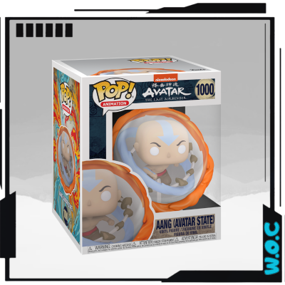 Figura Funko Pop Aang Avatar State da série Avatar: The Last Airbender em embalagem
