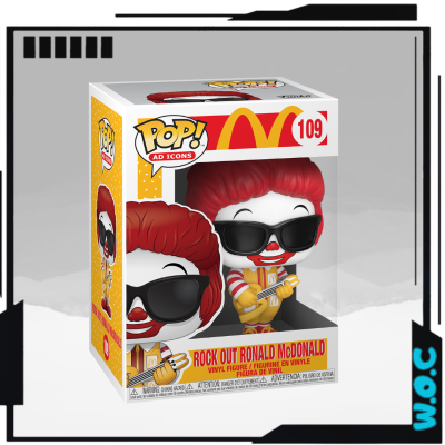 Figura Funko Pop! de Ronald McDonald com óculos escuros numa caixa
