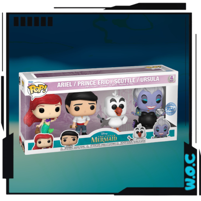 Conjunto Funko Pop! da Disney com 4 figuras na caixa