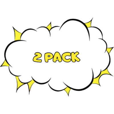 Balão de fala preto com texto amarelo 2 PACK