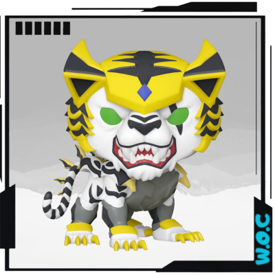 Figura colecionável tigre branco com amarelo e preto