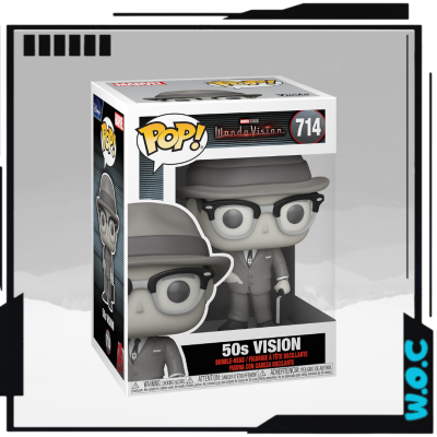 Figura Funko Pop! 50s Vision da Marvel WandaVision na embalagem