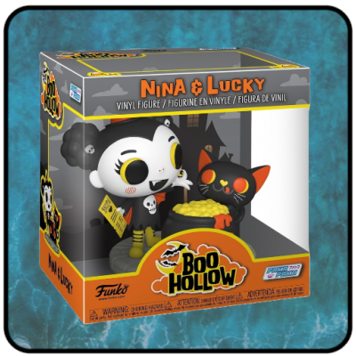Figura de vinil Nina & Lucky da coleção Boo Hollow em caixa transparente