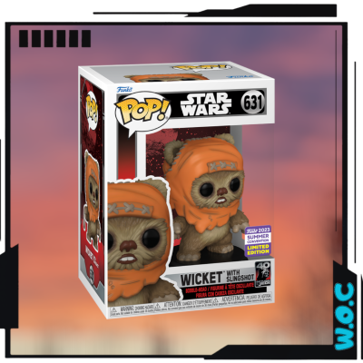 Figura Funko Pop! Star Wars 631 Wicket com estilingue na embalagem