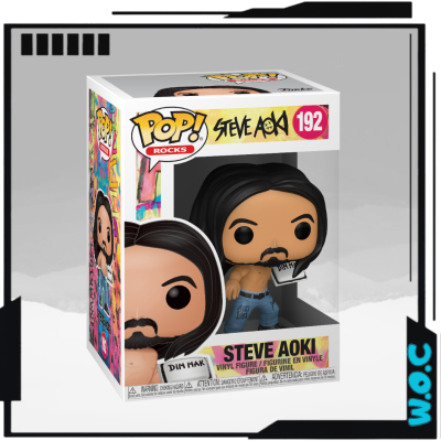 Figura vinil Pop! Rocks Steve Aoki nº 192 dentro de caixa branca colorida
